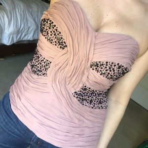 Bebe sequin chiffon bustier. Size small